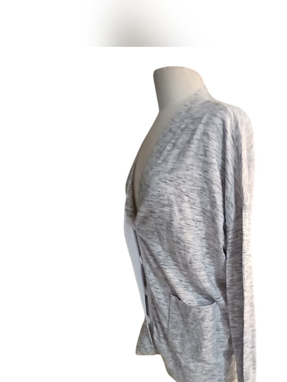 CAbi Snap Button Marble Gray Knit Cardigan Size M Slouchy Style - Picture 5 of 10